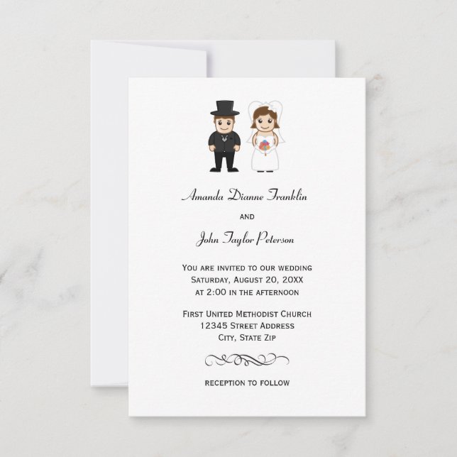 Bride & Groom - 3x5 Wedding Invitation (Front)