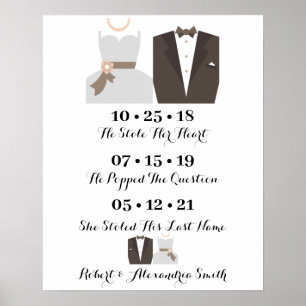 Bride & Groom Best Day Wedding Date Yes Sign