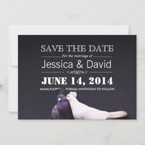 Bride &amp; Groom Birds Save the Date Announcement