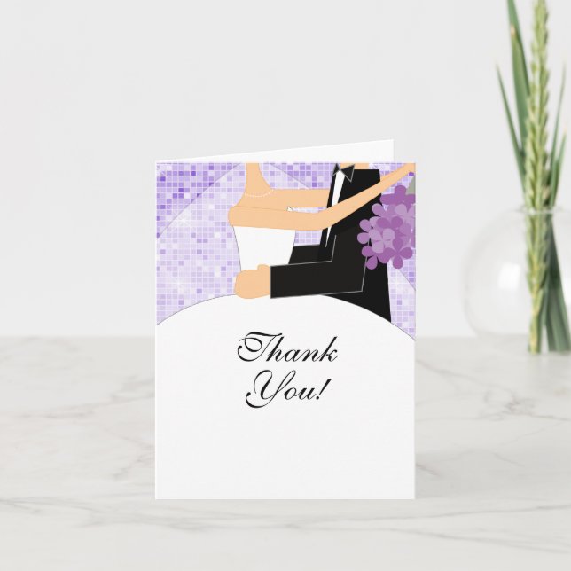 Bride Groom Bridal Shower Thank You Note Card (Front)