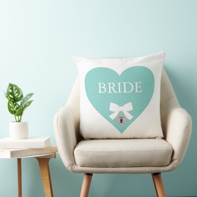 BRIDE & GROOM Celebration Bridal Shower Party  Throw Pillow (Chair)