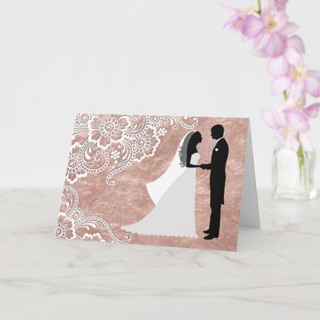 Bride & Groom Congratulations Card (Orchid)