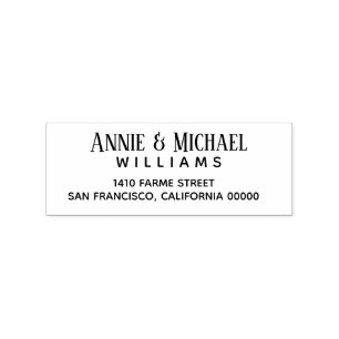 bride groom couple names surname contact address rubber stamp