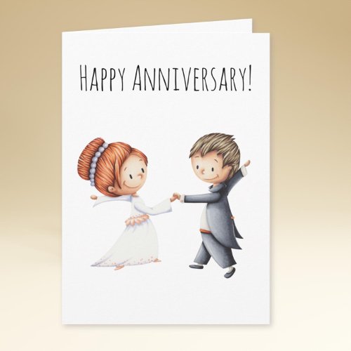 Bride Groom Couple Wedding Anniversary Card