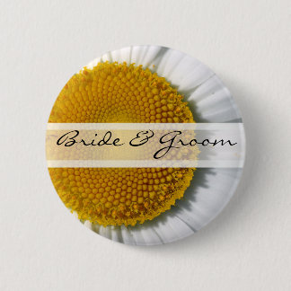 Bride & Groom Daisy Button