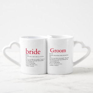 Bride Groom Definition Wedding / Anniversary Coffee Mug Set