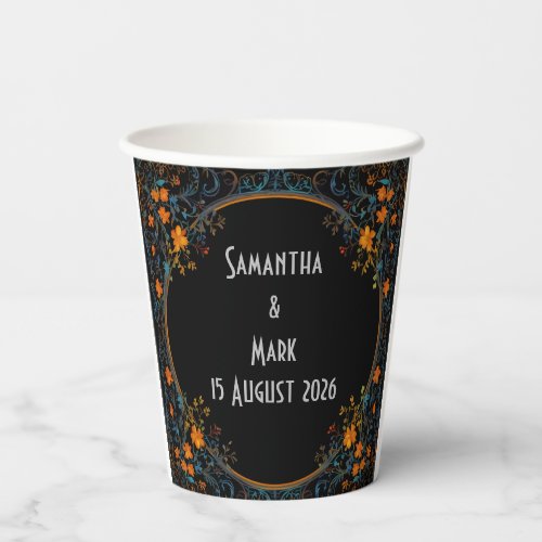 Bride  Groom delicate classic design Paper Cups