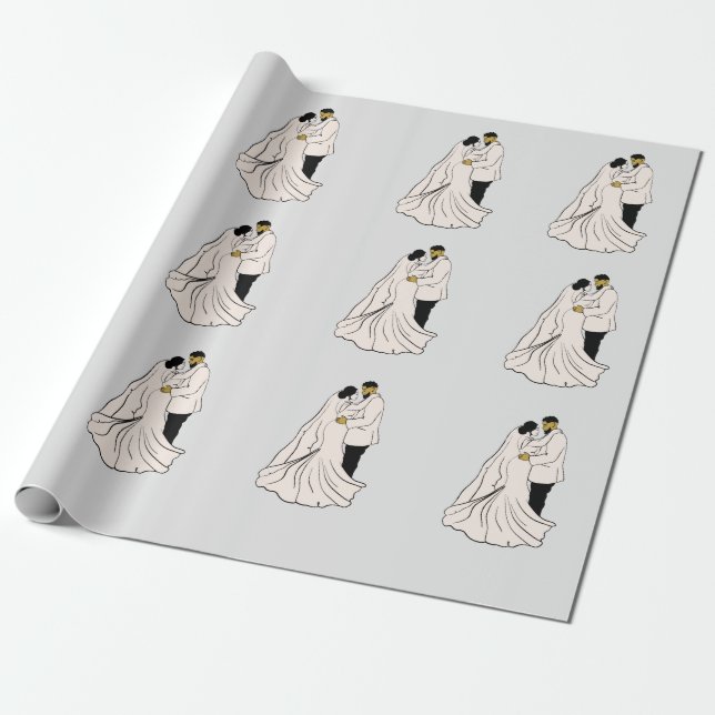 Bride & groom Design for wedding 2022 Wrapping Pap Paper (Unrolled)