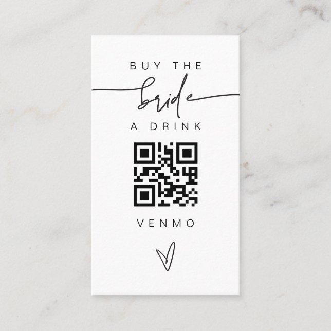 Bride & Groom Drink Card Scan QR Code Wedding G400 (Front)