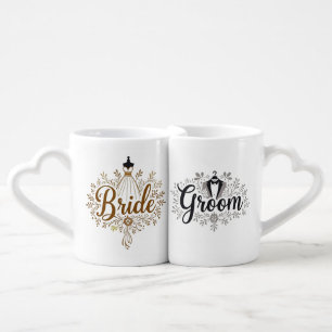 Bride & Groom Elegance Design Mugs