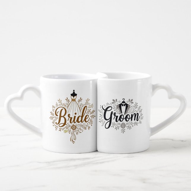Bride & Groom Elegance Design Mugs (Front Nesting)