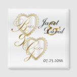 Bride & Groom Elegant White Wedding Keepsake Magne Magnet<br><div class="desc">Wedding Day Favor Magnets. A Wedding Day Keepsake from the Bride and Groom ready to personalize. If need be... you can delete all text and start fresh with your own text, color and font choices with the Zazzle design tool area. ✔Note: Not all template areas need changed. 📌If you need...</div>