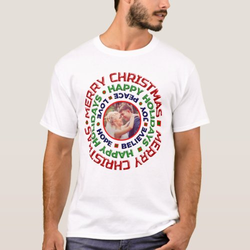 Bride Groom First Christmas Photo Personalize T_Shirt