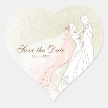 Bride & Groom First Dance Save The Date Stickers by weddingsNthings at Zazzle
