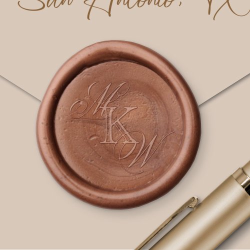 Bride Groom First Last Initials Wax Seal Stamp