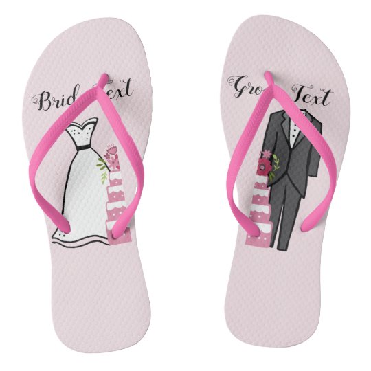 Bride & Groom Flip Flops | Zazzle.com