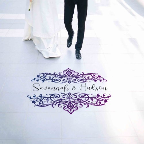 Bride Groom for the Newlyweds Blue Purple Floor Decals