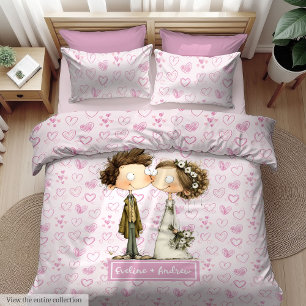 Bride Groom Funny Wedding Duvet Cover Personalized