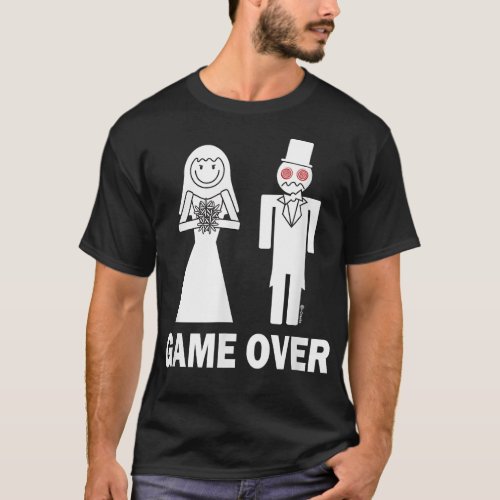 Bride Groom Game Over Marriage Funny  T_Shirt