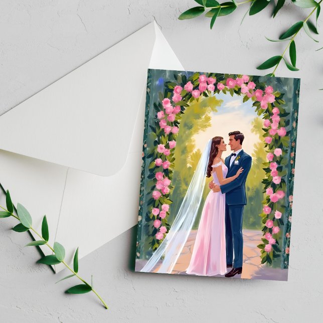 Bride & Groom Garden Arch | Floral Wedding Card (Creator Uploaded)