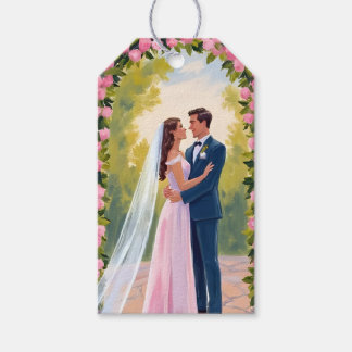 Bride & Groom Garden Arch | Floral Wedding Painted Gift Tags