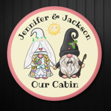 Bride & Groom Gnome Couple Cruise Door Marker