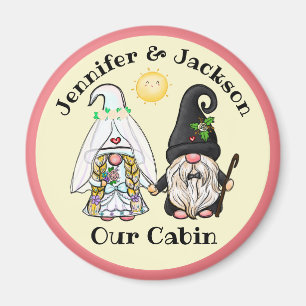 Bride & Groom Gnome Couple Cruise Door Marker Magnet