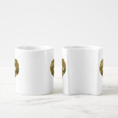 Bride Groom Gold Heart Bridal Wedding Love Couple Coffee Mug Set (Side)