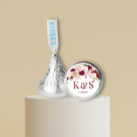 Bride Groom Initials Flower Blush Burgundy Hershey®'s Kisses®<br><div class="desc">This design may be personalized in the area provided by changing the photo and/or text. Or it can be customized by choosing the click to customize further option and delete or change the color of the background, add text, change the text color or style, or delete the text for an...</div>