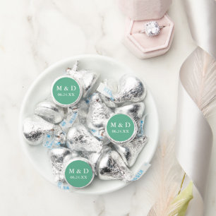 Bride Groom Initials Neo Mint Green Wedding Hershey®'s Kisses®