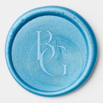 Bride Groom Initials Wax Seal Sticker by amoredesign at Zazzle