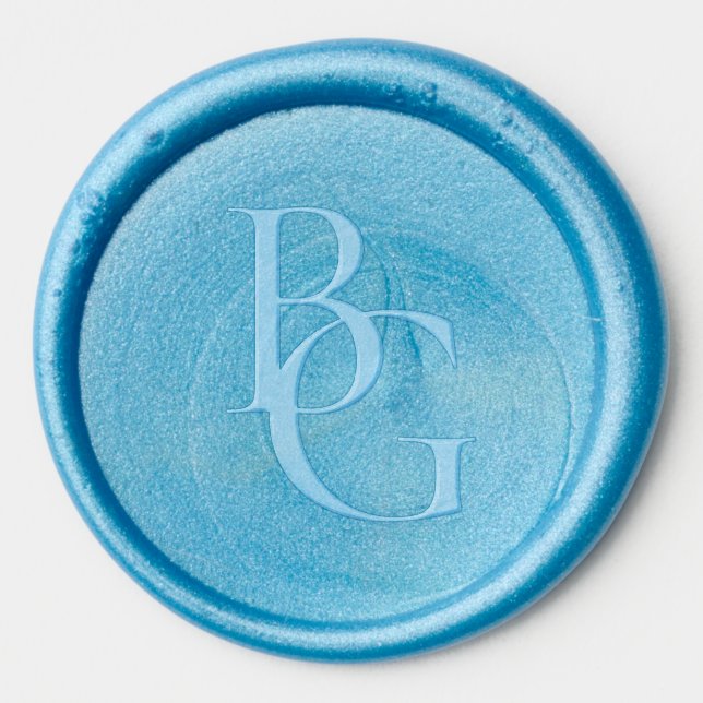 bride groom initials wax seal sticker (Front)
