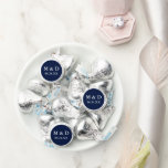 Bride Groom Initials Wedding - Blue or Pick Color Hershey®'s Kisses®<br><div class="desc">Elegant Bride and Groom Initials Wedding Chocolate Candy Favor Treats  - Navy Blue or Pick Background Color</div>