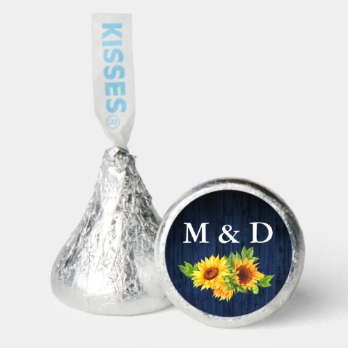 Bride Groom Initials Wood Sunflowers Hersheys Kisses