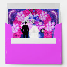 Bride Groom Just Married Matching Envelopes