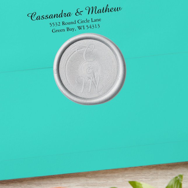 Bride & Groom Monogram Wax Seal Sticker (Bride & Groom Monogram Wax Seal Sticker)