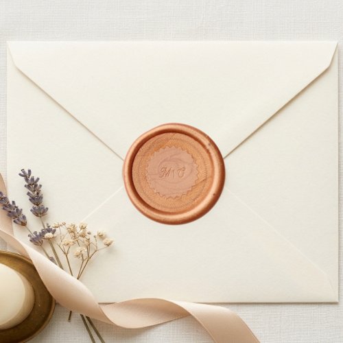 Bride Groom Monograms Wedding Minimalistic Frame  Wax Seal Sticker