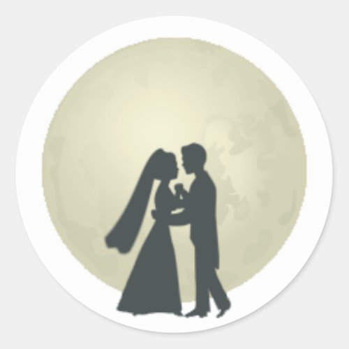 Bride  Groom Moonlight Dance Classic Round Sticker