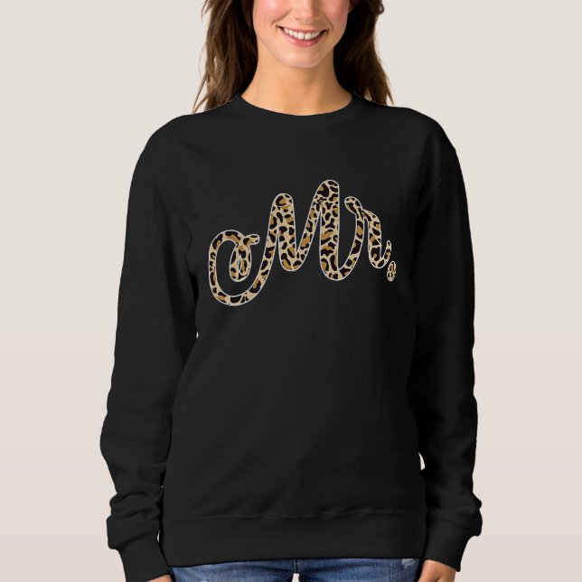Bride Groom Mr Leopard Print Wedding Matching Coup Sweatshirt (Front)