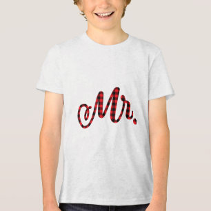 Bride Groom Mr Mrs Christmas Wedding Matching Coup Tri-Blend Shirt