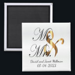 Bride & Groom | Mr & Mrs Wedding Keepsake Magnet<br><div class="desc">Wedding Day Favor Magnets. A Wedding Day Keepsake from the Bride and Groom ready to personalize. ⭐This Product is 100% Customizable. Graphics and / or text can be added, deleted, moved, resized, changed around, rotated, etc... ⭐99% of my designs in my store are done in layers. This makes it easy...</div>
