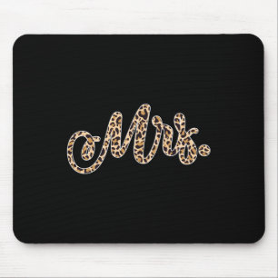Bride Groom Mrs Leopard Print Wedding Matching Cou Mouse Pad