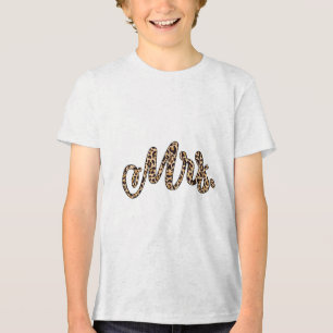 Bride Groom Mrs Leopard Print Wedding Matching Cou Tri-Blend Shirt