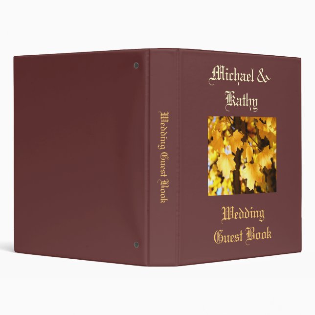 Bride & Groom Name Wedding Guest Book binder (Background)