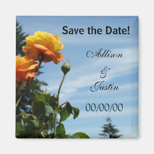 Bride Groom Name Wedding Save the Date Magnets
