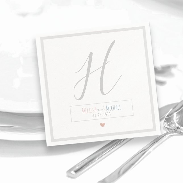 bride groom names on chic white wedding napkins (Creator Uploaded)