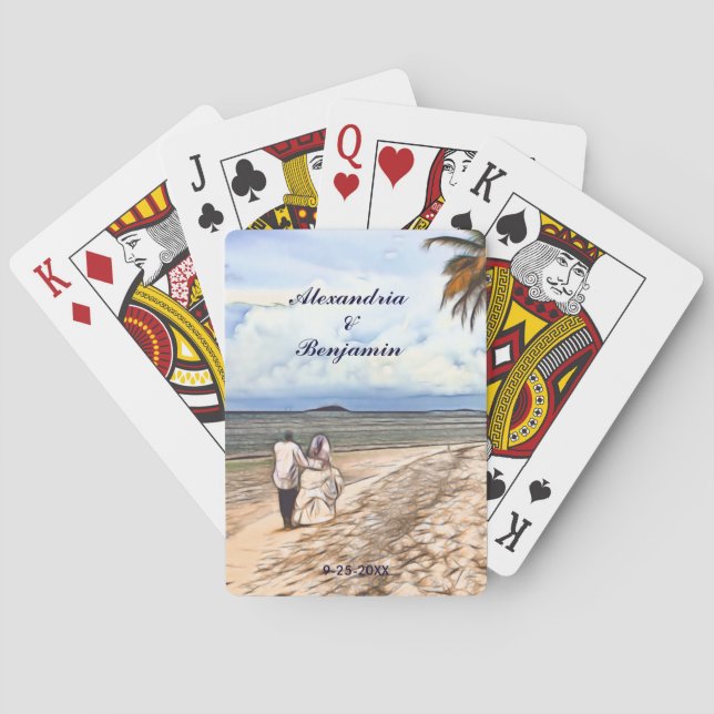 Bride Groom Newlywed Wedding Favors Custom Poker Cards (Back)