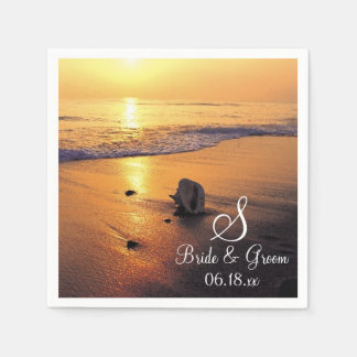 Bride Groom Personalized Monogram Wedding Date Pap Napkins
