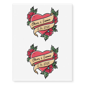 Bride & Groom Personalized Wedding Temporary Tattoos