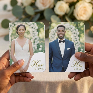 Bride & Groom Photo His & Her Foil Vow Books